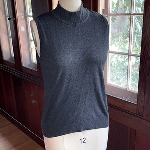 Philosophy Charcoal Mock Sleeveless Sweater Top